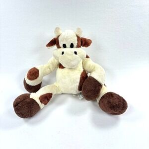 Kellytoy Cow Plush Bull Cream white Brown Spots Cuddlecow Medium 16 inch‎